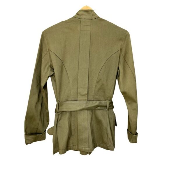 Calvin Klein Jeans Vintage Khaki Belted Military Utility Jacket Size Small - Picture 2 of 7